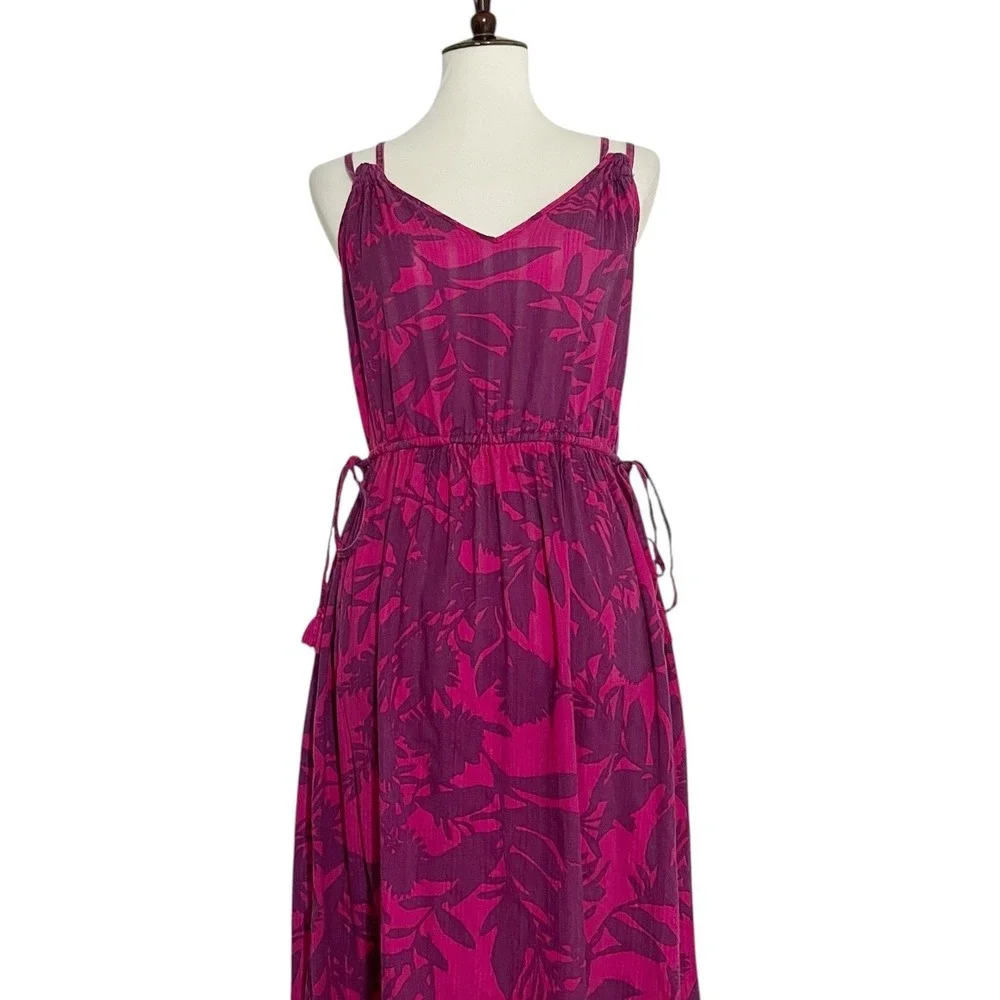 Anthropologie Saturday Sunday Yasmine Pink Purple Cotton Tiered Maxi Dress Small - Picture 6 of 11